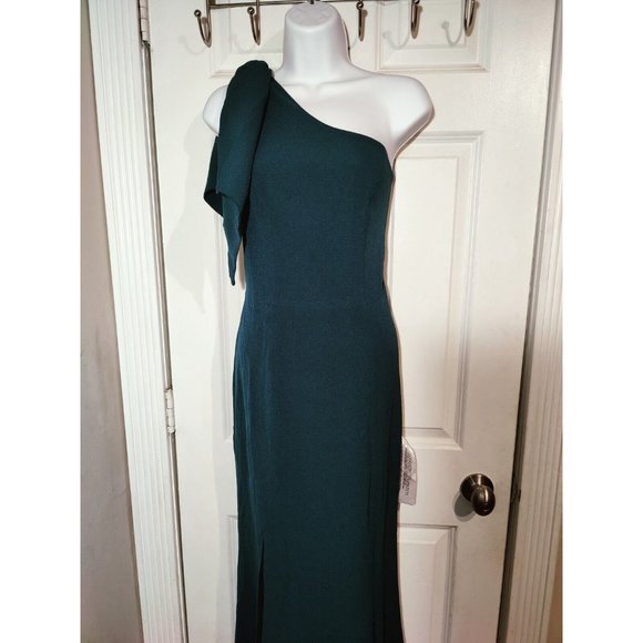 Dress the Population Dresses & Skirts - Dress The Population Georgiana Peacock Blue One-shoulder Thigh-High Slit M